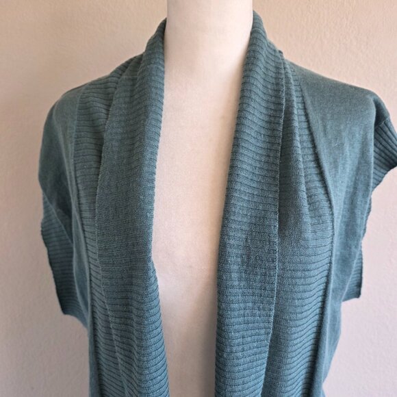 Tommy Bahama Relax Tie Linen Vest Open Cardigan Teal Lightweight Drape Size L - Picture 3 of 9